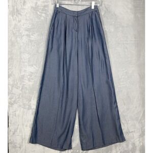 Armani Exchange Wide Leg Blue Dress Pants Size 0 Flowy Career Occasion City Chic